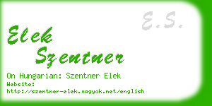 elek szentner business card